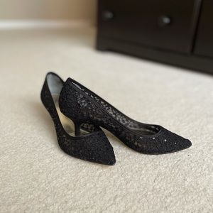Adrianna Papell Black Lace Heels